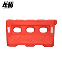 龙盾黄色塑料防撞护栏 注水围挡PE三孔水马隔离墩市政围栏施工组合1300*700mm4公斤全新料