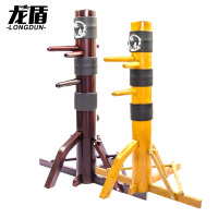 龙盾移动式立式木桩 咏春拳练武木头桩叶问桩 整木一体脚