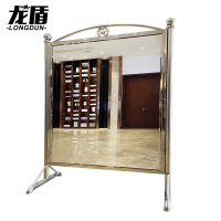龙盾不锈钢仪容镜 防爆镜军容镜落地镜大厅学校楼梯 高195宽120星星款