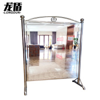 龙盾不锈钢仪容镜 防爆镜军容镜落地镜大厅学校楼梯 高195宽100小草款