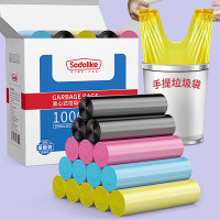 Sodolike 尚岛 背心手提式垃圾袋 1000只装 中号加厚50*65cm 彩色