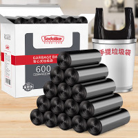 Sodolike尚岛 背心手提式垃圾袋600只 中号加厚50*65cm 黑色