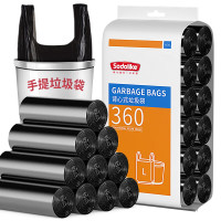Sodolike 尚岛宜家 背心手提垃圾袋360只黑色 中 大号50*65cm*12卷加厚袋