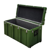 突击狼 大号滚塑箱空投箱物资箱运输箱器材箱绿色滚塑箱 1200*600*600mm带轮