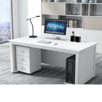 古睿德 Z610型钢制办公桌白色工位写字桌130cmX60cmX75cm带活动柜