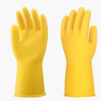 清汐家园 黄色 加长加厚 牛津乳胶手套