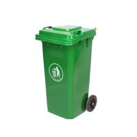 谋福 1159上海制定款式大垃圾桶环卫商用户外分类箱方形(120L户外桶+轮+盖(绿色款)(单位:个)