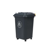 谋福1142 上海制定款式大垃圾桶环卫商用户外分类箱带轮子带盖方形(30升万向轮桶(灰色)(单位:个)