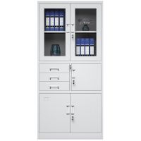 仓迪 CD-043 偏三斗文件柜 铁皮柜钢制办公柜凭证柜资料档案柜带锁1800X850X390mm(单位:个)