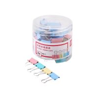 得力8556-6#彩色长尾票夹15mm(罐装)(混)(60只/罐).