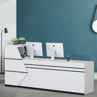 奈高(NAIGAO) 接待桌 工作台 桌面长3米 黑白色