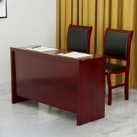 古睿德 1.2米 双人会议桌长条桌培训桌油漆贴木皮桌椅组合学习桌含两椅
