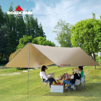 洛得兰德户外露营遮阳棚户外防雨涂银防晒凉棚野营折叠四角天幕 流沙金 3*4M .