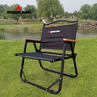 洛得兰德LD-YZ201便携式户外折叠椅靠背凳子露营克米特轻便钓鱼椅子耐用 黑色 中号