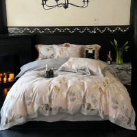 南方生活长绒棉印花四件套 蓉格