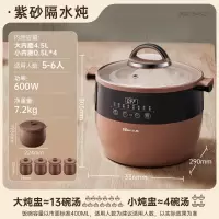 小熊(Bear)电炖锅 电炖盅 隔水炖锅 煲汤锅炖汤锅 电砂锅 紫砂锅 煮粥锅5-6个人大容量可预约定时B45Z1