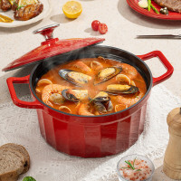 康巴赫-铸铁珐琅焖炖锅-22cm(樱桃红) KGF-D22A 15042003
