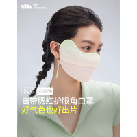 蕉下(beneunder)腮红防晒口罩女防紫外线面罩雾林茵绿 AL33424