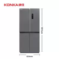 平康佳BCD-463WUP4-VP嵌入式463升玻璃十字对开四开门电冰箱家用变频一级能效底部散热