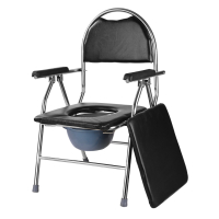 罗达菲 折叠不锈钢坐便椅 黑色带板
