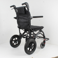 德洋 手动轮椅车DY-Q01T-12碳钢+人体工学座板带拉杆+黑PU(德阳)