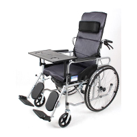 妙坤 护理型轮椅 网布皮革 双坐垫