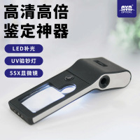AYA亚太 亚太放大镜多功能便捷手持放大镜高清带灯55倍验钞鉴定 YT515(黑)