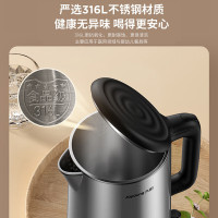 九阳(Joyoung)电热水壶K17-F10双层隔热304不锈钢内胆大容量1.7L开水煲金棕色