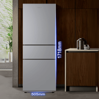 美的(Midea)220升三开门冰箱家用节能冷冻冷藏 BCD-220TM(ZG)
