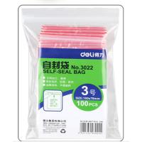 J得力3022自封袋 3号/100×70mm 100个/包(包)得力3022