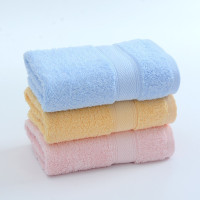 洁丽雅(Grace)纯棉素色毛巾3条装 新疆棉花长绒棉加厚洗脸大毛巾 红色+黄色+兰色 76*35cm 110g/条