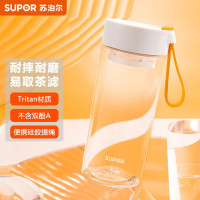 苏泊尔(SUPOR)塑料杯随行BB杯Tritan水杯春夏新款男女运动学生水杯大容量便携杯子 KC51HB10亮白橙