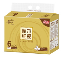 清风BR64SJ原木纯品金装120抽3层抽取式抽纸 6包/提
