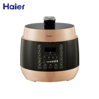 海尔(Haier)电压力锅家用5L大容量智能预约 一锅双胆 一键排气 家用电饭锅PS-E5001Q1 金黑色