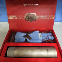 洁丽雅 毛巾w0092+象印SM-ASE50保温杯(金色) 礼盒