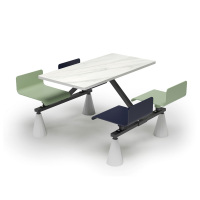 科朔餐桌食堂餐桌组合饭堂连体快餐桌椅 四人餐桌 KS-WL300-03