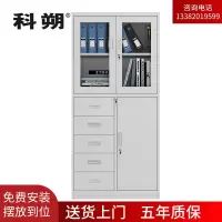 科朔文件柜铁皮柜资料柜办公室柜子档案柜 偏五斗文件柜 KS-G046 850W*390D*1800H