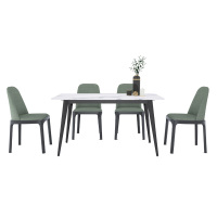 科朔餐桌 简约现代家用餐厅桌椅 一桌四椅KS-WL300-05 黑色钢架