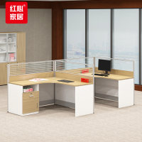 红心职员办公桌组合现代屏风卡座员工位电脑桌F型双人位1200*2800*1050mmJHXPF03