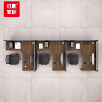 红心屏风工位3人隔断卡座电脑办公桌F型三人位4200*1400*1100mmHXJJ-97