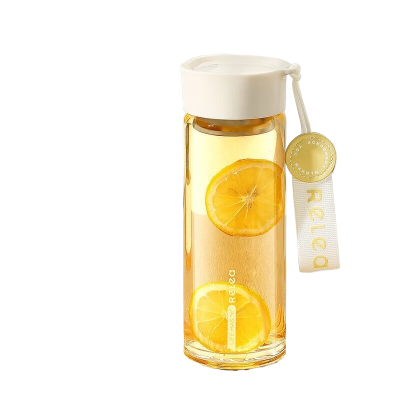 物生物(RELEA)漾诗玻璃杯450ML奶泡白