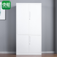 中芯文件柜铁皮钢制办公柜资料档案柜玻璃储物柜不等体双节柜带锁柜子