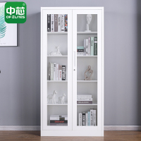 中芯钢制文件柜纯白通玻档案柜办公室资料柜铁皮柜办公柜玻璃柜