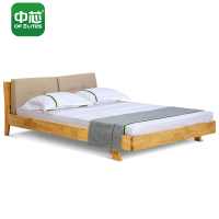 中芯床1.5米实木床公寓宿舍双人床原木色