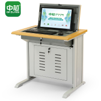 中芯单人位翻转桌工字脚钢制嵌入式电脑桌学习桌单联800*600*750mm