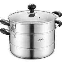 爱仕达 28CM不锈钢二层复底蒸锅QVL1528 不锈钢蒸锅蒸笼燃气电磁炉通用