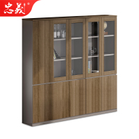 忠义木纹文件柜板式资料柜老板办公柜财务发票柜木质储物柜