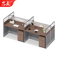 忠义四人屏风工位办公家具职员桌板式电脑桌时尚员工卡座带活动柜