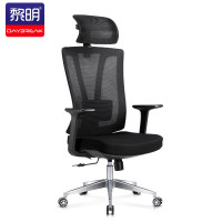 黎明 办公椅职员座椅人体工学电脑椅升降转椅黑色
