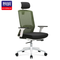 黎明 电脑椅办公椅人体工学椅老板椅网布大班椅升降转椅白框职员座椅LMJY-089